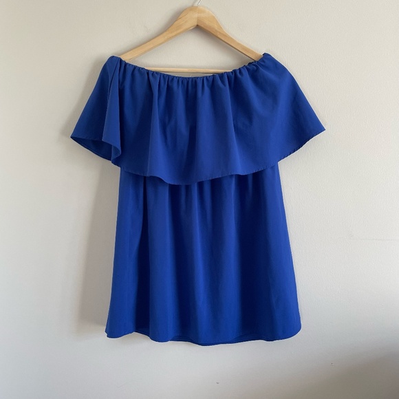 Pixi + Ivy Tops - Pixi + Ivy - Blue Strapless Shirt - Royal Blue Blouse